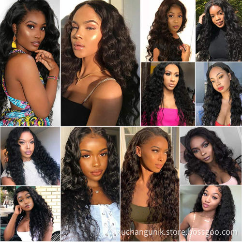 Uniky 200 density hd lace wig 13x6 pre plucked bleached knots human hair bodywave wig natural 40 inch wig human hair lace front